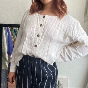 Vintage Linen Button Down Top